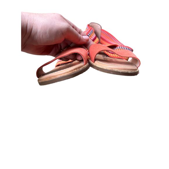 Sorel Woven Boho Strappy Crisscross Orange Zing Slip on Sandals - 8.5 - Picture 8 of 9